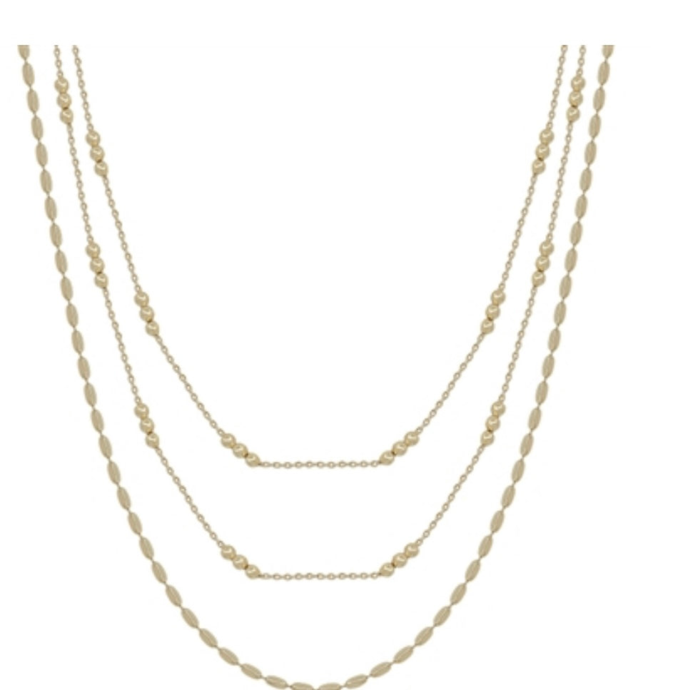 Thin Triple Beaded Necklace - Jolie Femme Boutique