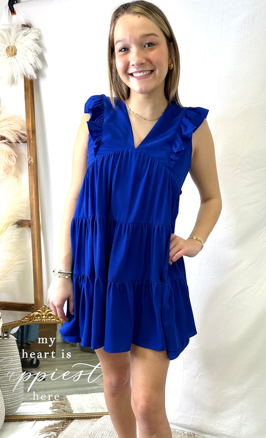Short Sleeve V-Neck Dress - Jolie Femme Boutique