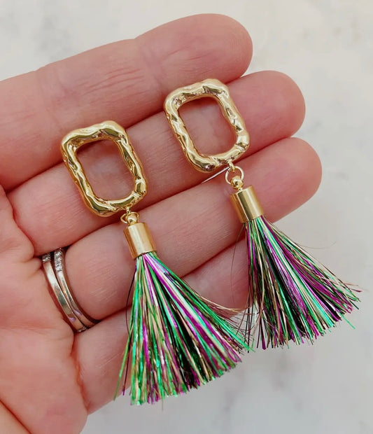 Mardi Gras Tassel Earring