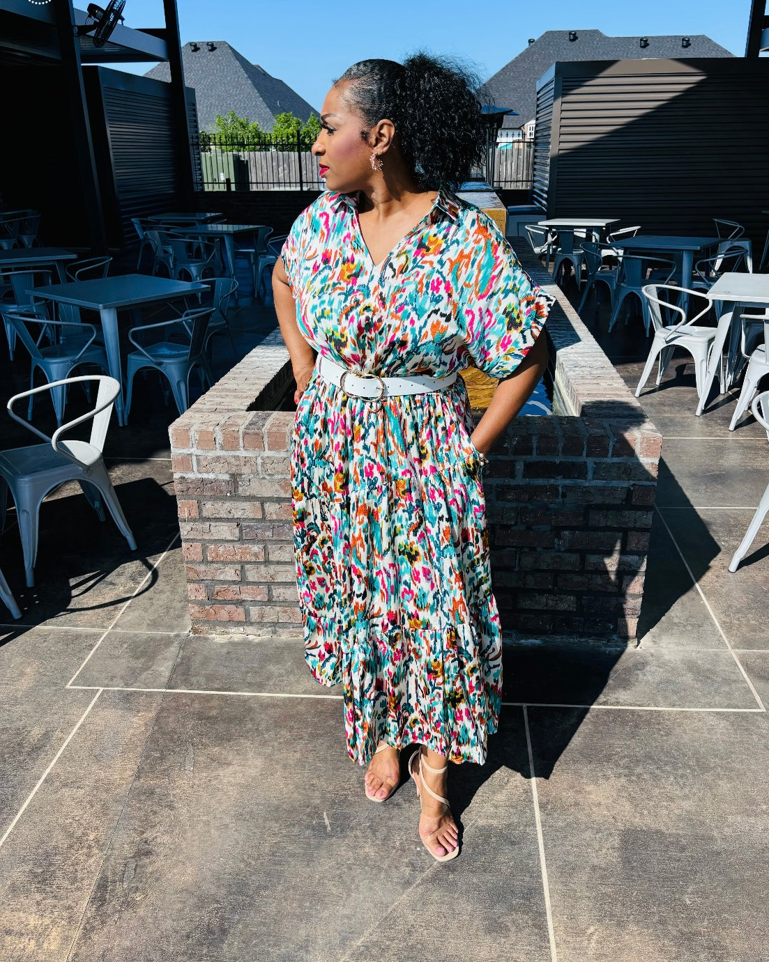 Plus Size Collared Maxi Dress