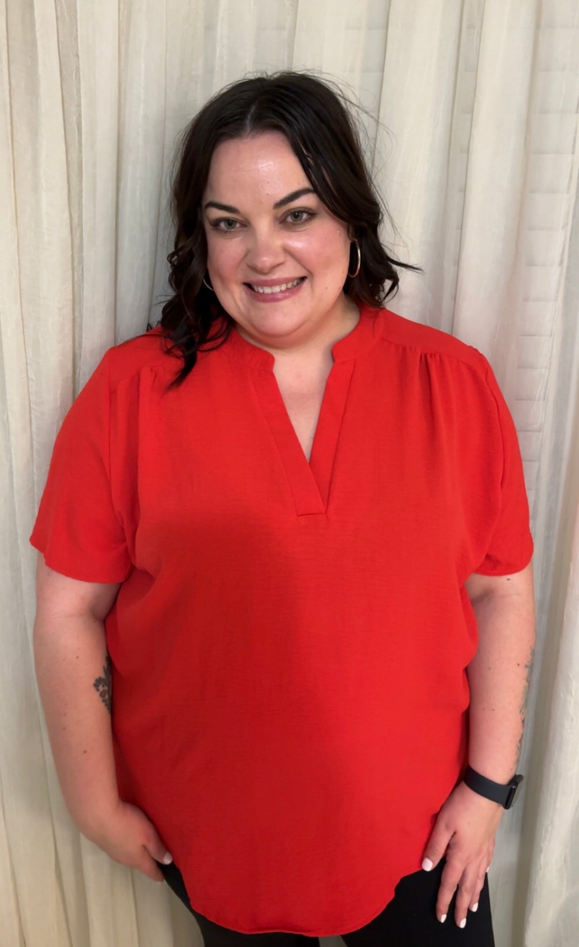 Plus Size V-Neck Top