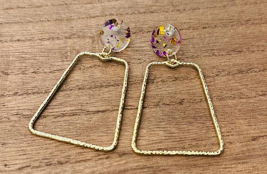 Purple and Gold Earring