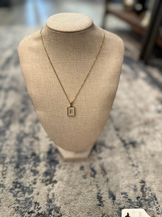 Mother Of Pearl Initial Necklace