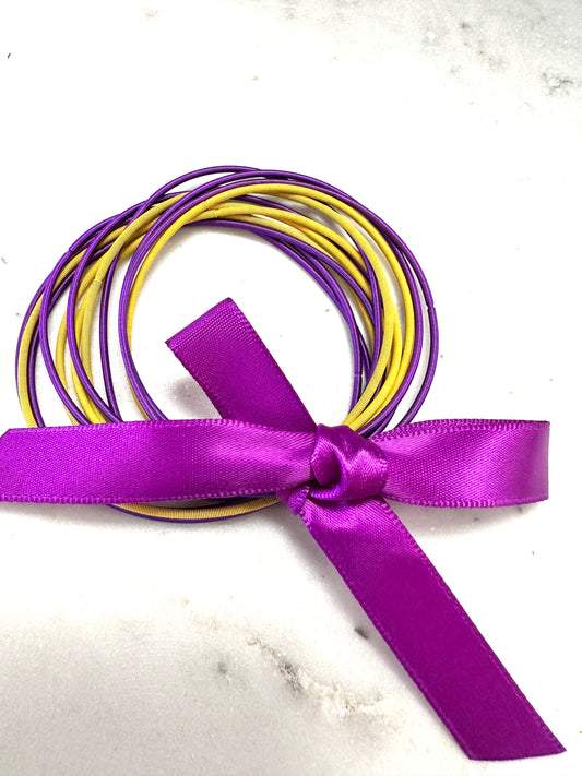 Purple & Gold Guitar String Bracelet