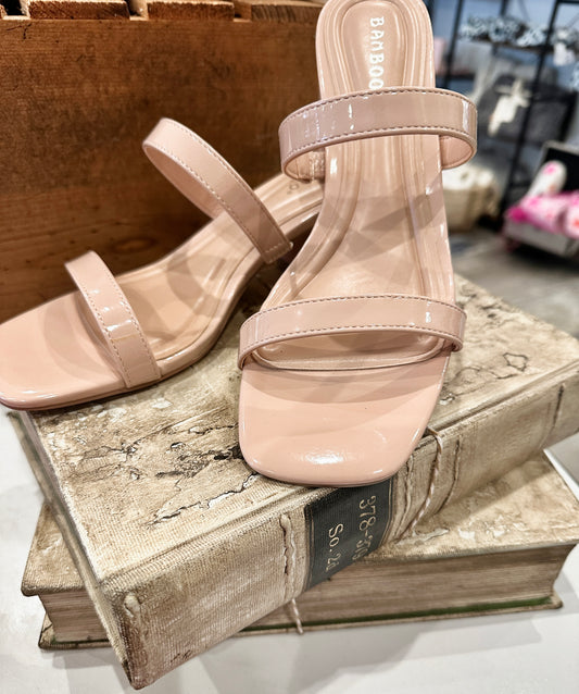 Bobbie 2 Strap Slide Nude Patent Pu