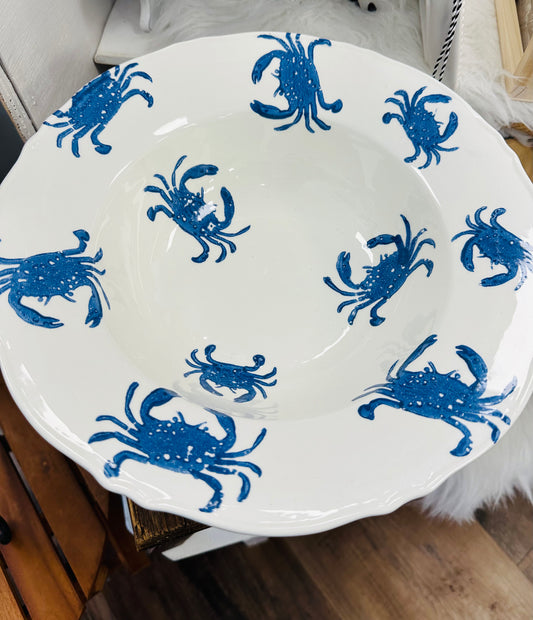 Water Color Crab Serving Bowl - Jolie Femme Boutique