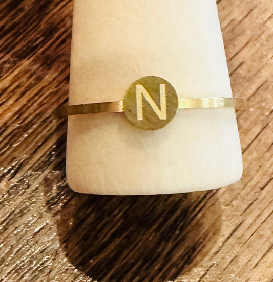 Dainty Initial Ring - Jolie Femme Boutique
