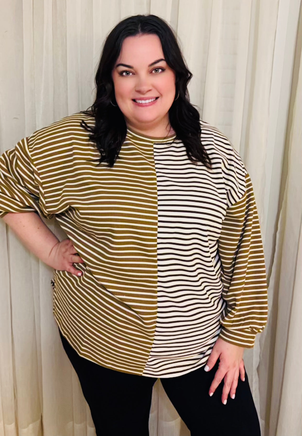 Plus Size Color Block Top