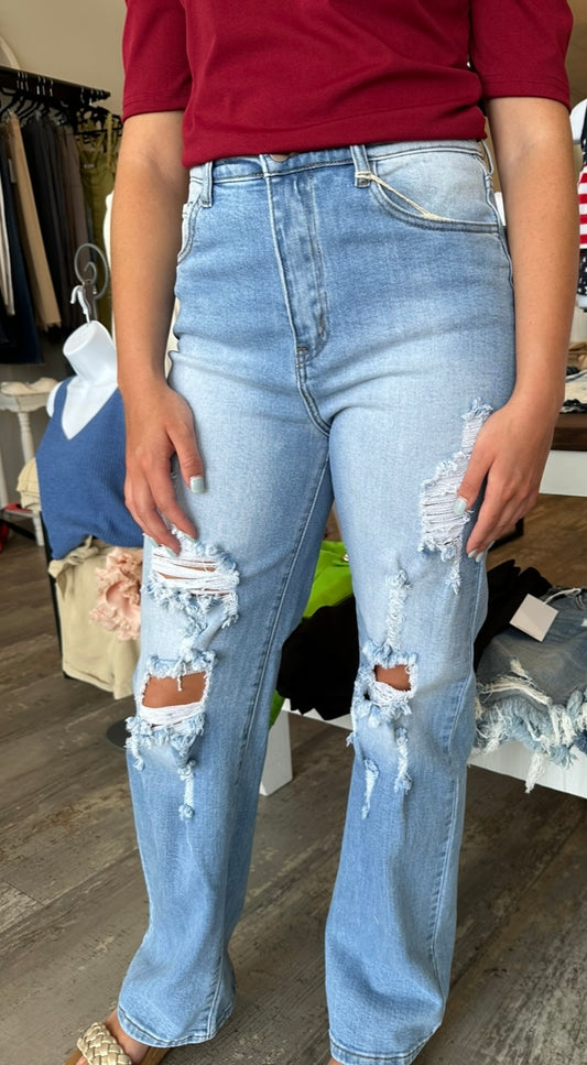 hi rise 90's jean straight leg - Jolie Femme Boutique