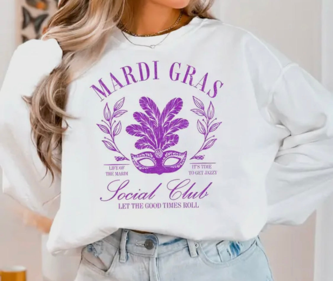 Plus Size Mardi Gras Graphic Sweatshirt