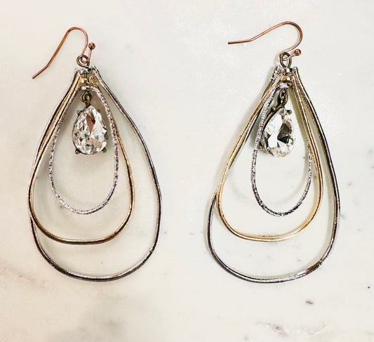 Triple Teardrop W/ Diamond Accent