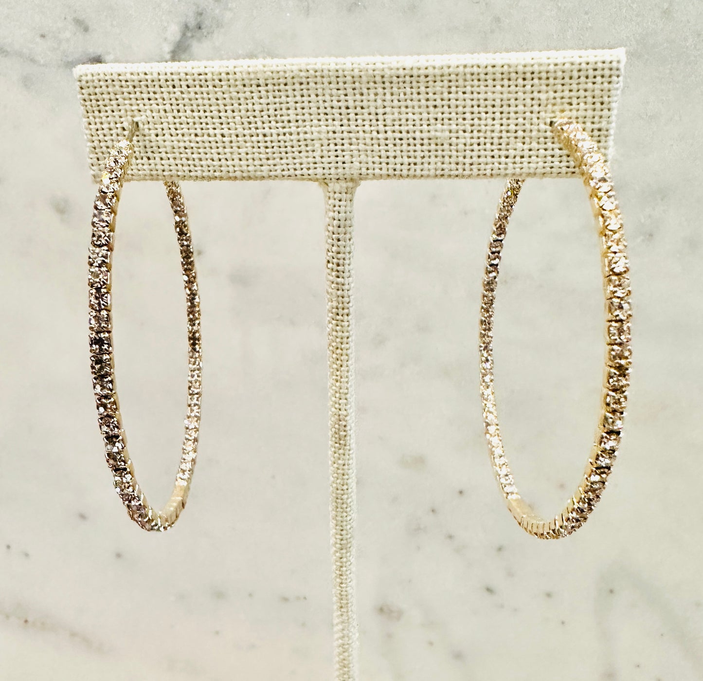 Rhinestone Large Hoop Earring