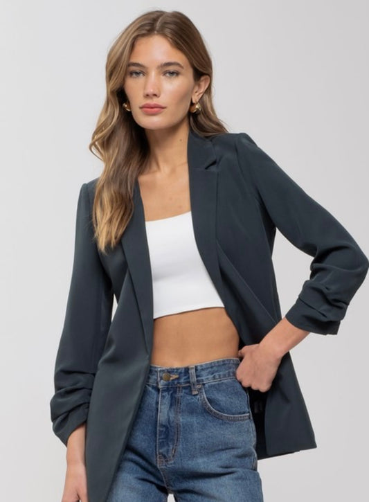 Beautiful Ruched Sleeve Blazer