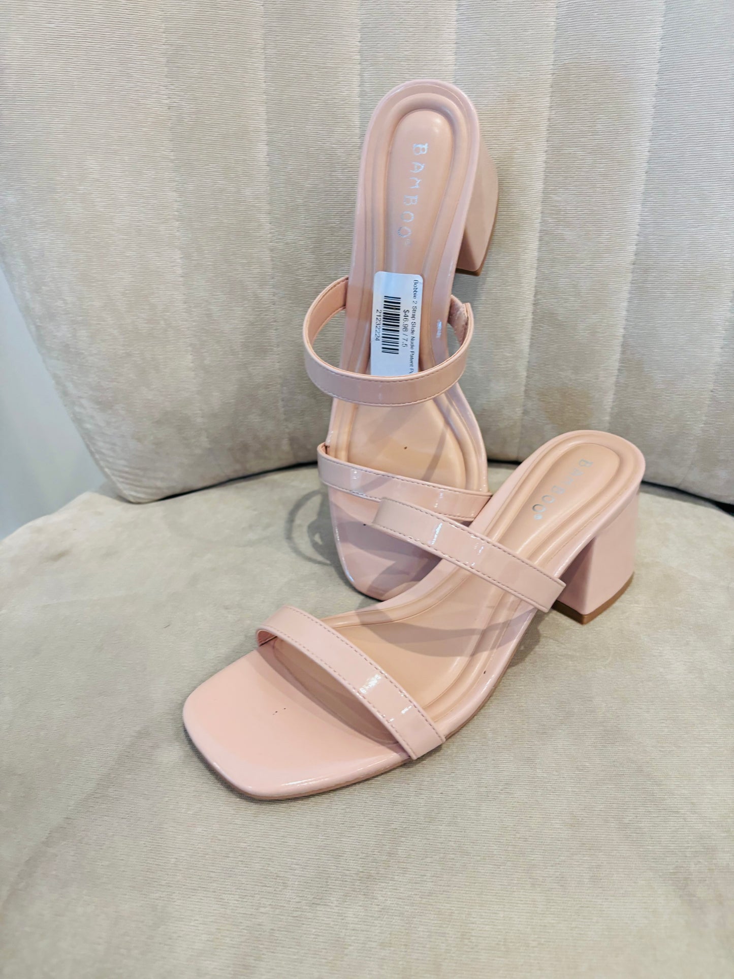 Bobbie 2 Strap Slide Nude Patent Pu