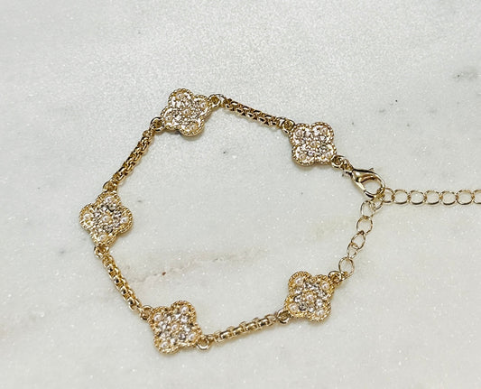 Four Leaf Clover Gold Bracelet