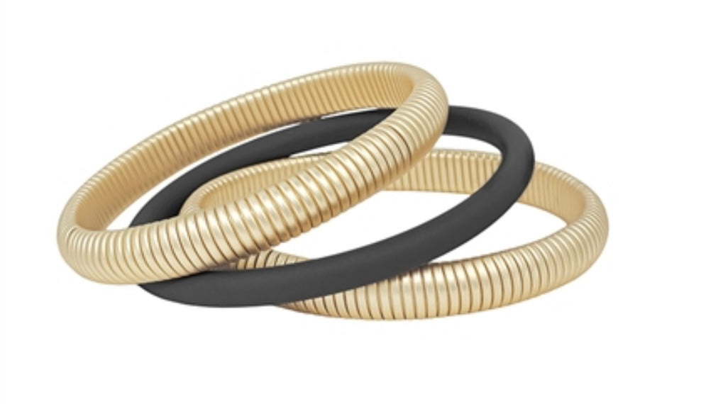 Black & Gold Bracelet Set - Jolie Femme Boutique
