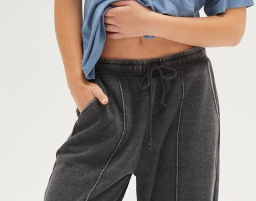 High Waist Drawstring Pant Black