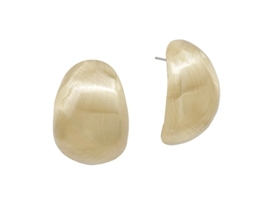 Satin Gold Round Post Earring - Jolie Femme Boutique
