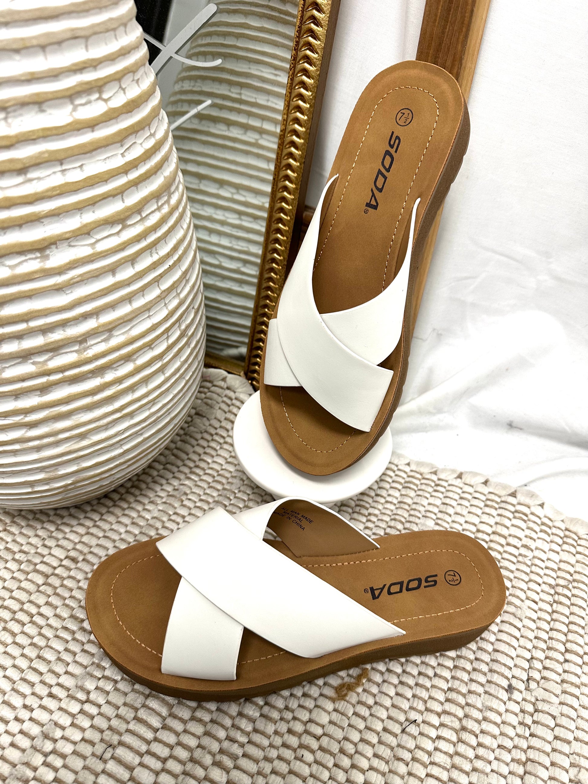 LUCY WHITE SANDAL - Jolie Femme Boutique