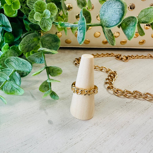 Gold Chain Adjustable Ring - Jolie Femme Boutique