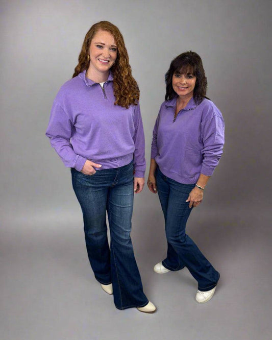 Lavender Half Zip Pullover | Women's Tops | Jolie Femme Boutique