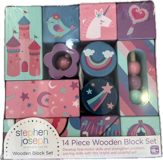 14 Piece Wooden Block Set - Jolie Femme Boutique
