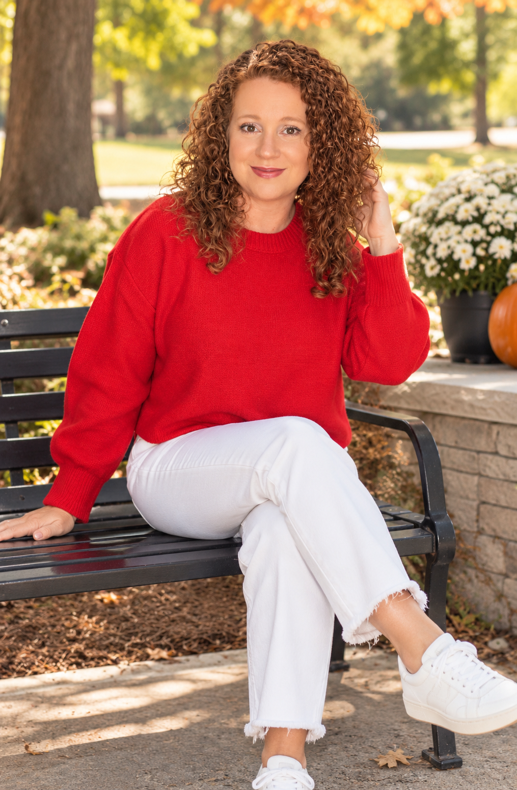Red Reverse Seam Sweater