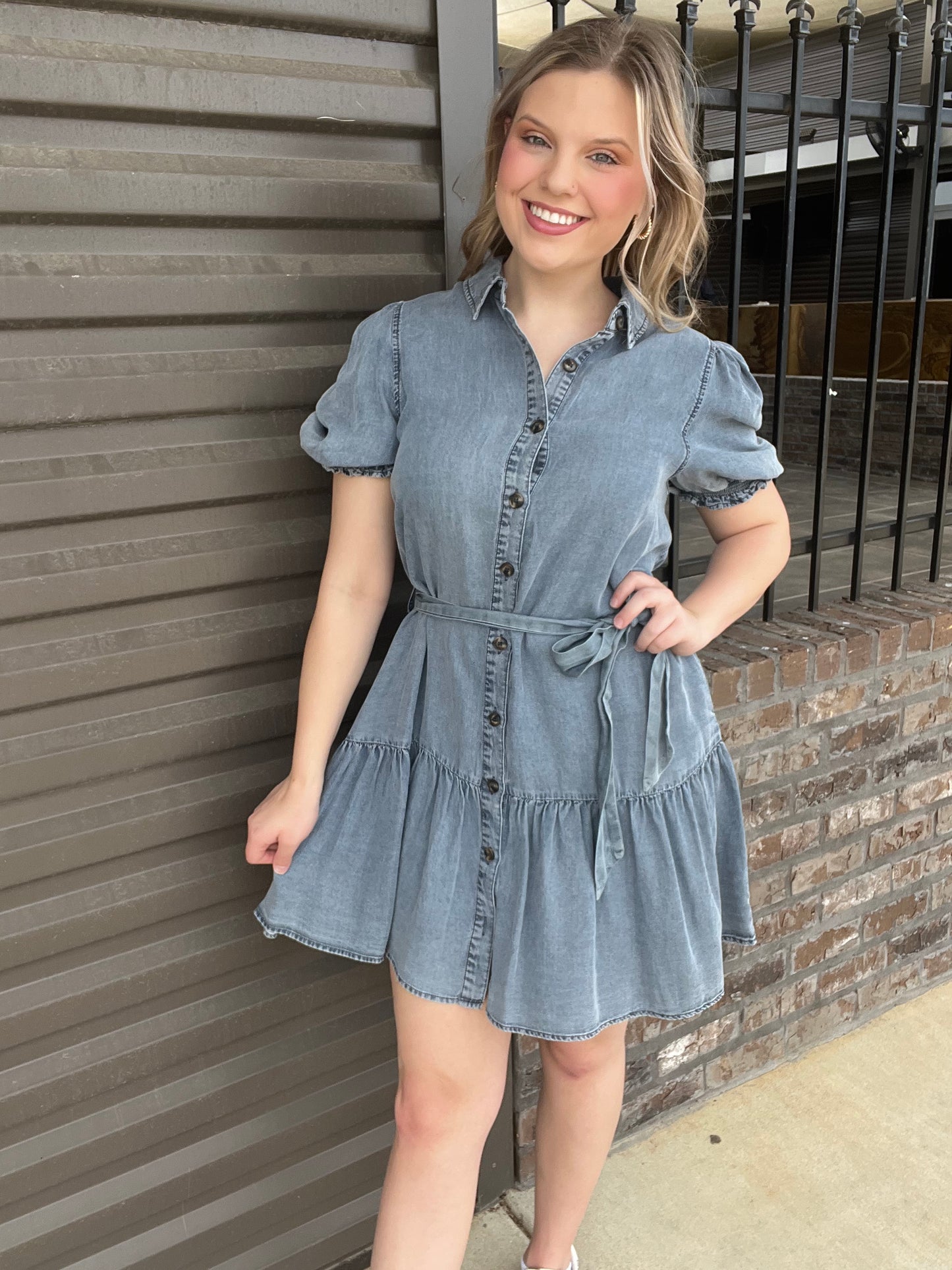 WALKING ON A DREAM DENIM DRESS - Jolie Femme Boutique