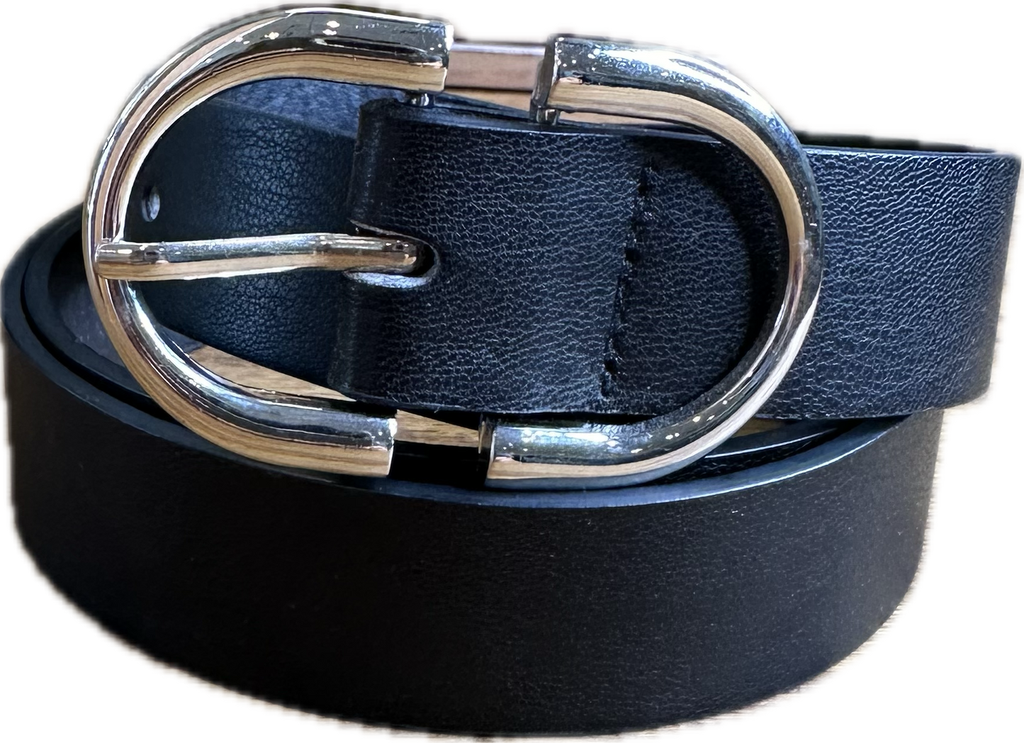 Black Oval Buckle Belt