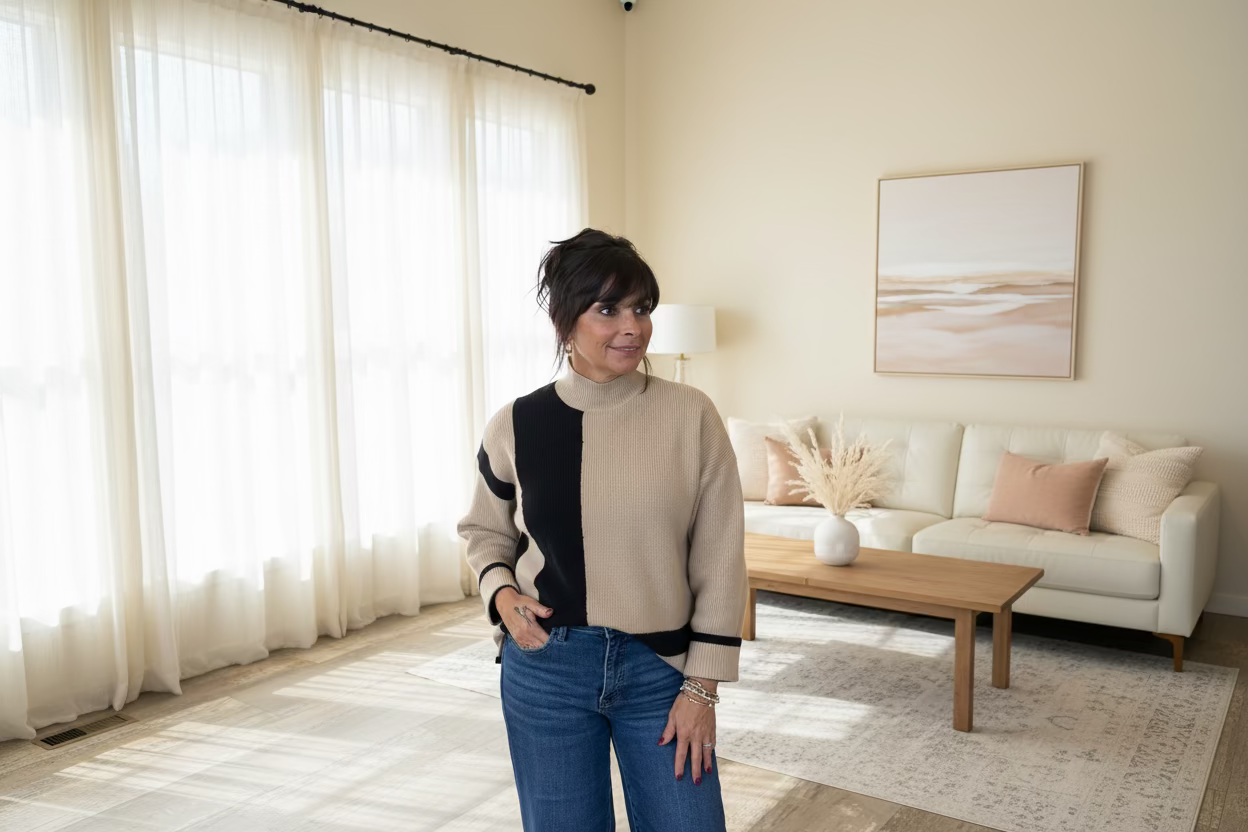 Colorblock Mockneck Sweater