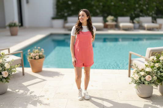 Linen Self Tie Romper - Jolie Femme Boutique