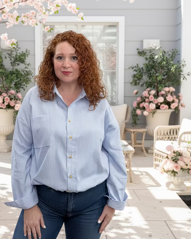 Blue Stripe Long Sleeve Button Up Top - Jolie Femme Boutique