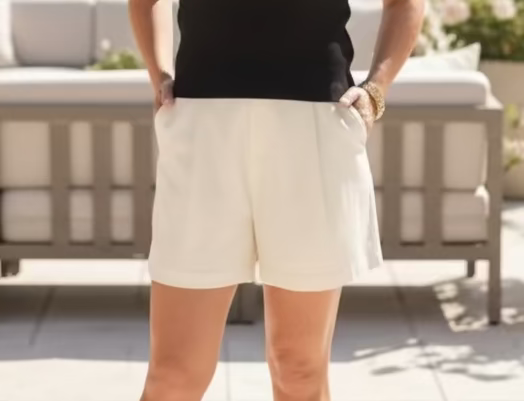 Cream Woven Short - Jolie Femme Boutique