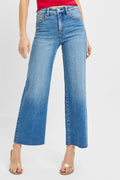 Tummy Control High Rise Crop Wide Leg Jean