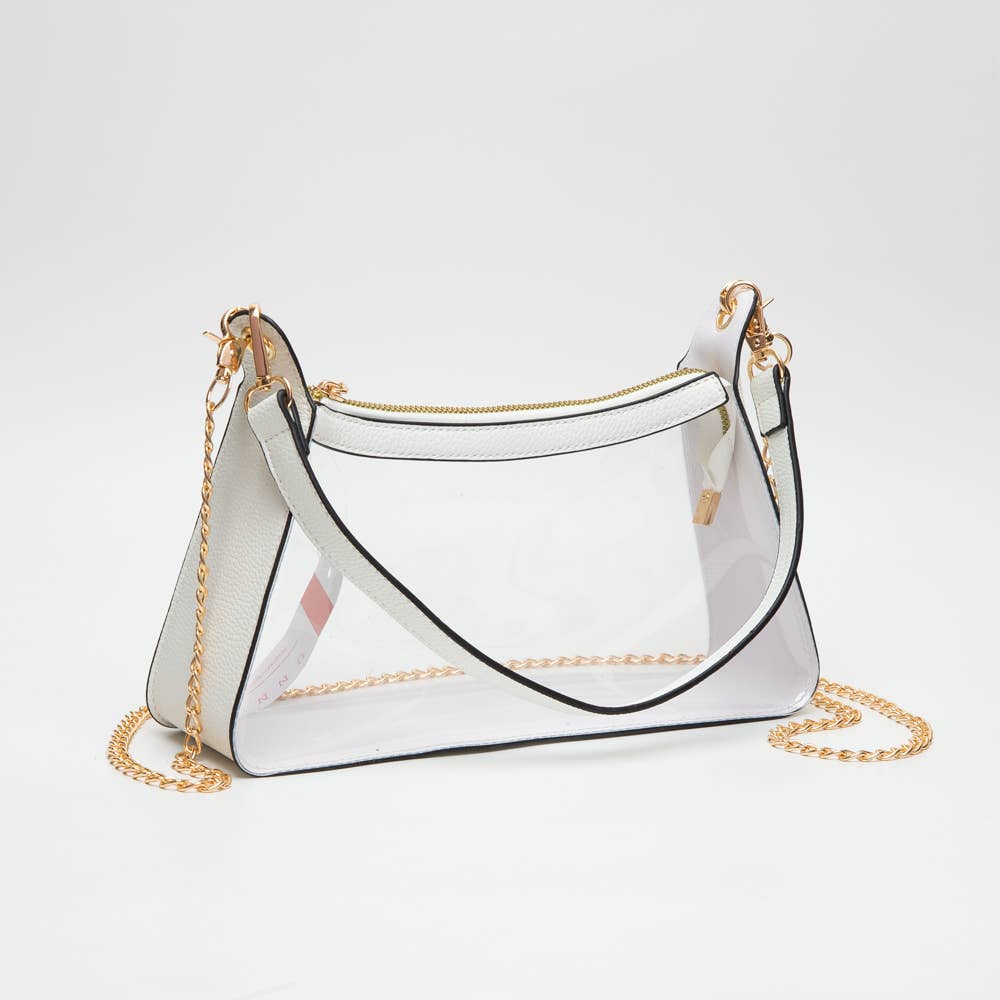 Stadium Clear Satchel Bag  - White - Jolie Femme Boutique