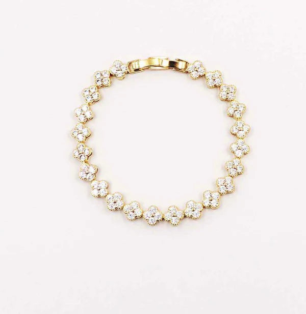 Crystal Clover Tennis Bracelet