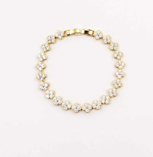 Crystal Clover Tennis Bracelet