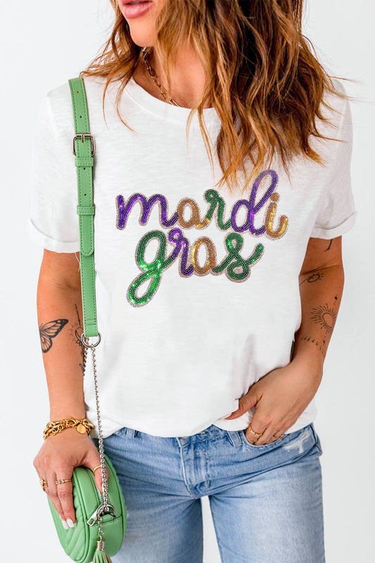 Sequin Mardi Gras T-Shirt - Pre Order