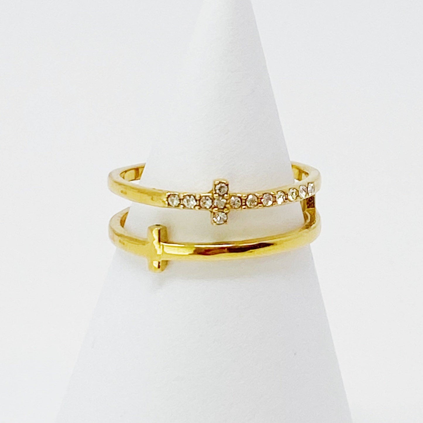 Forever Double Cross Ring