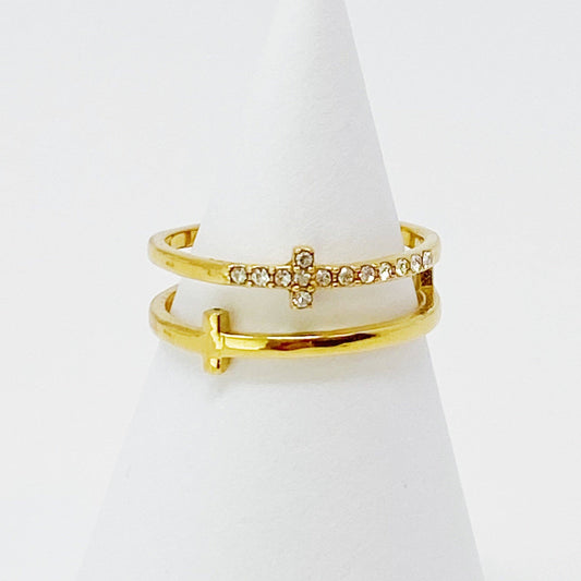 Forever Double Cross Ring