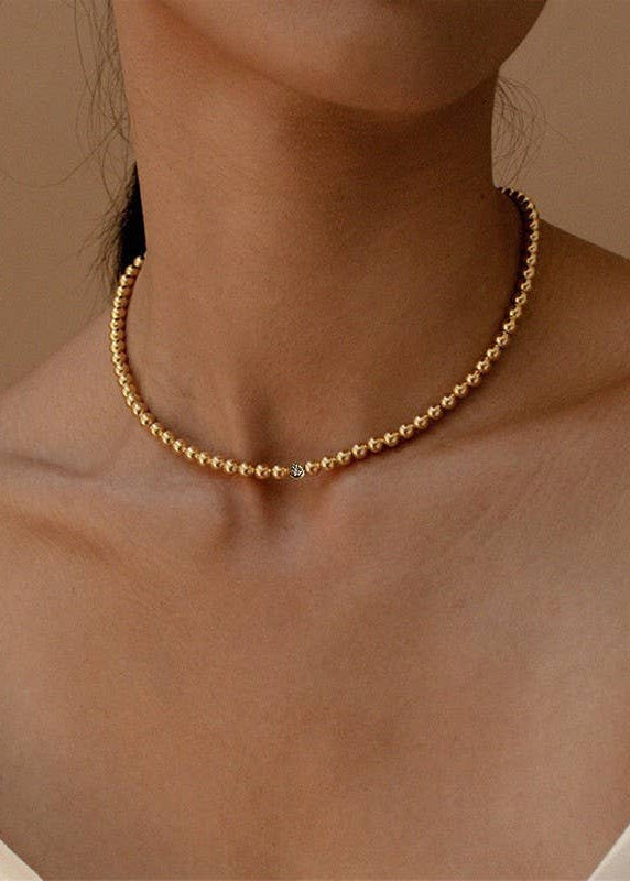 JOSSLYN by wall to wall - 18K STAINLESS STEEL TARNISH FREE BEADED NECKLACE | 40NK9412 - GOLD - Jolie Femme Boutique