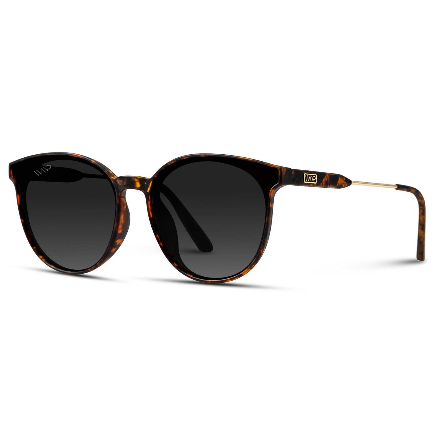 WMP Eyewear - Aubrie  - Women's Round Fashion Sunglasses - Tortoise Frame/Black Gradient Lens - Jolie Femme Boutique