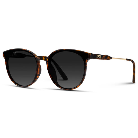 WMP Eyewear - Aubrie  - Women's Round Fashion Sunglasses - Tortoise Frame/Black Gradient Lens - Jolie Femme Boutique