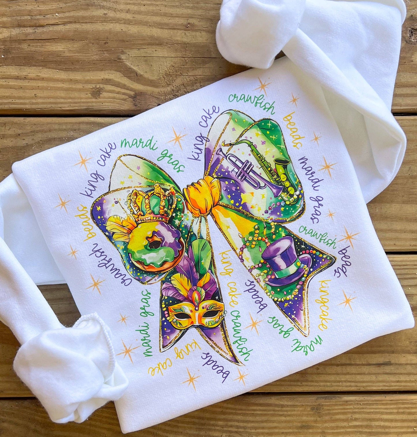PREORDER- Mardi Gras Bow Graphic Tee