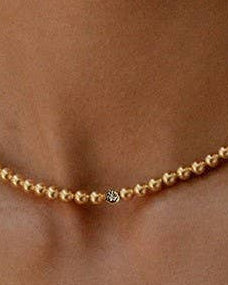 JOSSLYN by wall to wall - 18K STAINLESS STEEL TARNISH FREE BEADED NECKLACE | 40NK9412 - GOLD - Jolie Femme Boutique